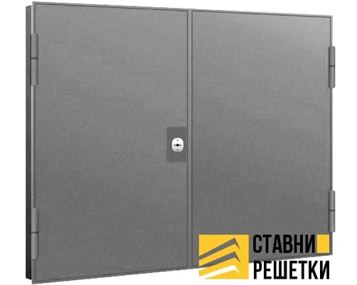 Ставни глухие двупольные с замком ГС-03