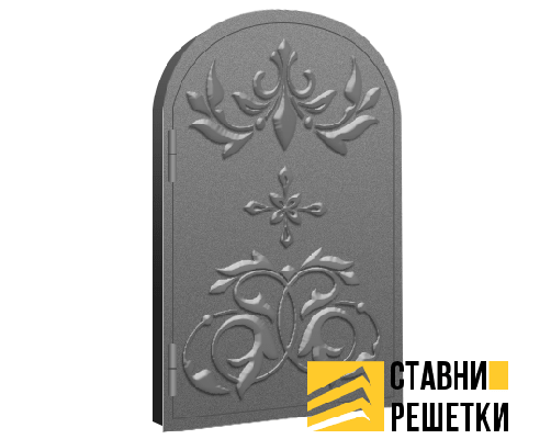 Ставни глухие однопольные арочные с ковкой ГС-08