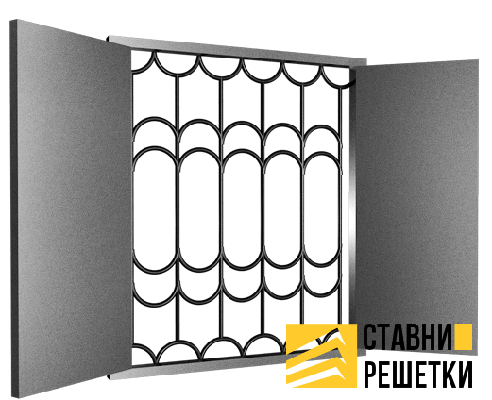 Ставни глухие двустворчатые со сварной решеткой ГС-18